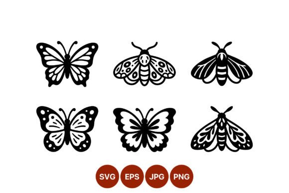 Black White Butterfly Moth Vector – Clean Graphics for Editorial and Web Design