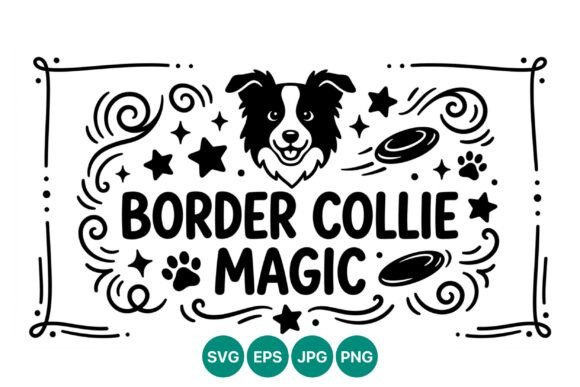 Border Collie Magic Dog Vector Art Brings Whimsy to Branding and Marketing Visuals