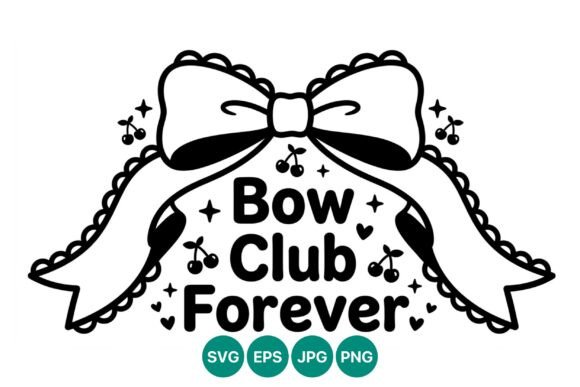 Bow Club Forever Cute Bow Vector: A Chic Graphic for Playful Branding and Illustrations