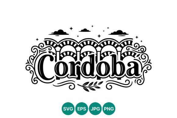Cordoba Black and White Arches Vector – A Stylish Illustration for Branding and Graphics