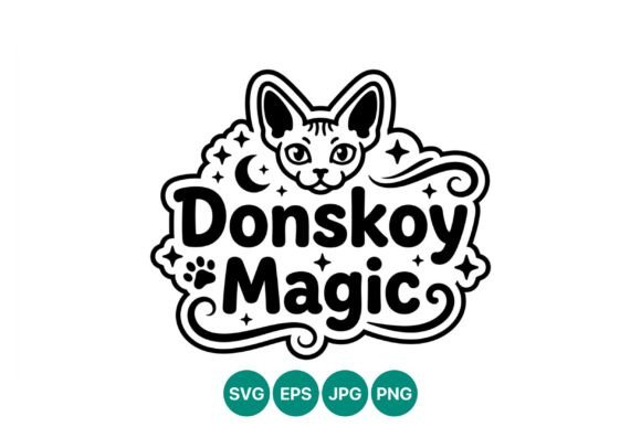 Donskoy Magic Cat Line Art – Graphics & Illustrations for Creative Sellers
