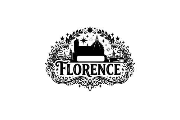 Florence Skyline Vector Black White Review for Real Embroidery Projects