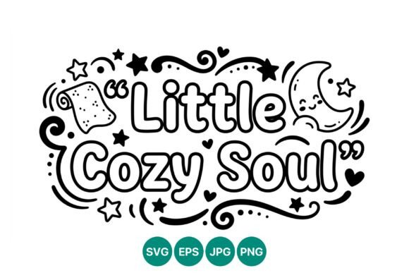 Little Cozy Soul Moon Stars Graphics for Illustrations