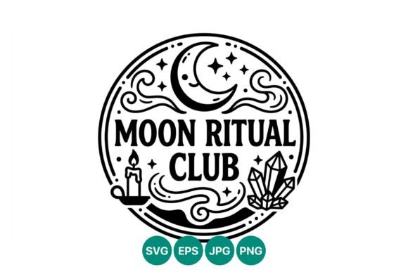 Moon Ritual Club Circle Vector Art for Local Brand Graphics & Illustrations