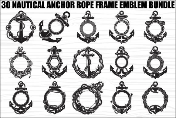 Nautical Anchor Rope SVG Bundle: Maritime Graphics for Editorial & Web Design