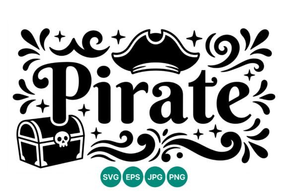 Pirate Word Treasure Chest Vector: A Bold Illustration for Thematic Design Projects