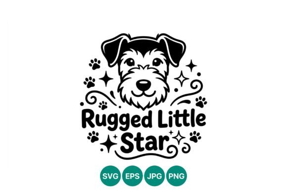 Rugged Little Star Dog Face Vector: Graphics for Crafters & Illustrations for Handmade Businesses