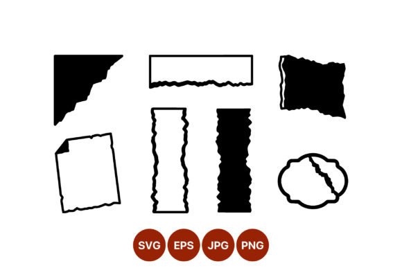 Torn Paper Edges Vector Shapes: Graphic Accents for Handmade Brands and Creative Illustrations