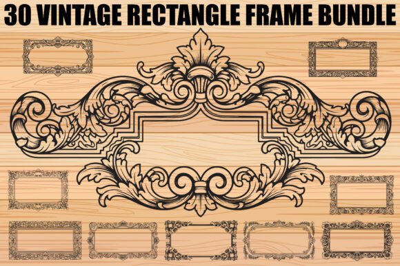 Vintage Rectangle Frame SVG Bundle: Elegant Graphics for Blog & Editorial Design